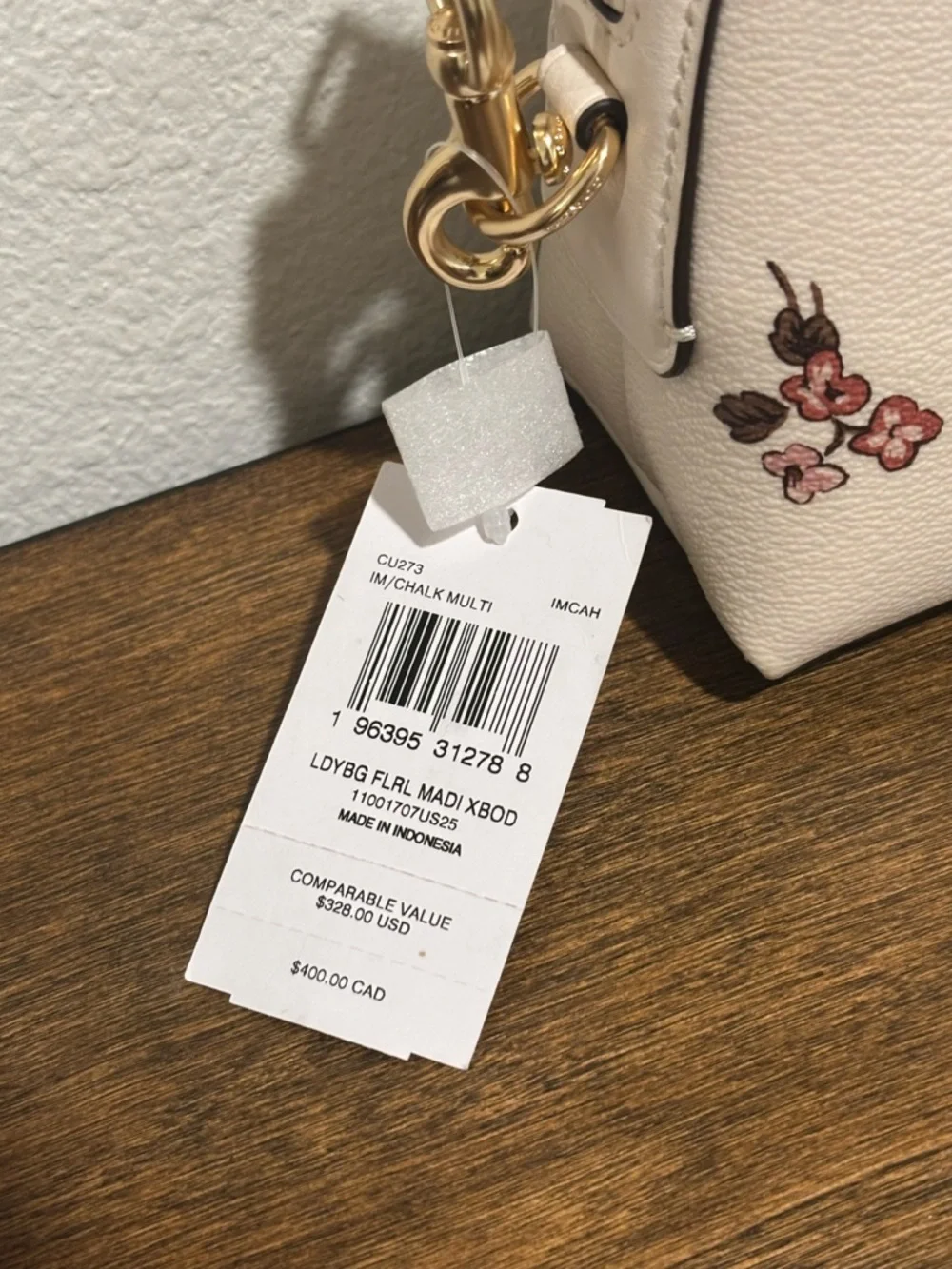 Coach Floral & Ladybug Print Crossbody Bag - Cream, Red, Pink - Picture 2 of 15